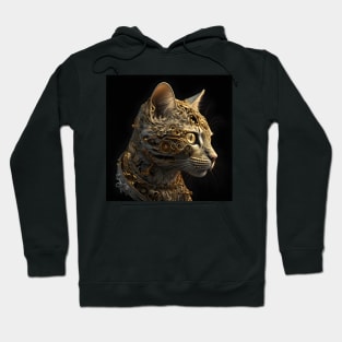 Gold Robot Cat Hoodie